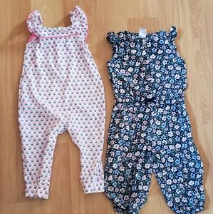 Bundle of 2 Carter's jumpsuits size 9 months